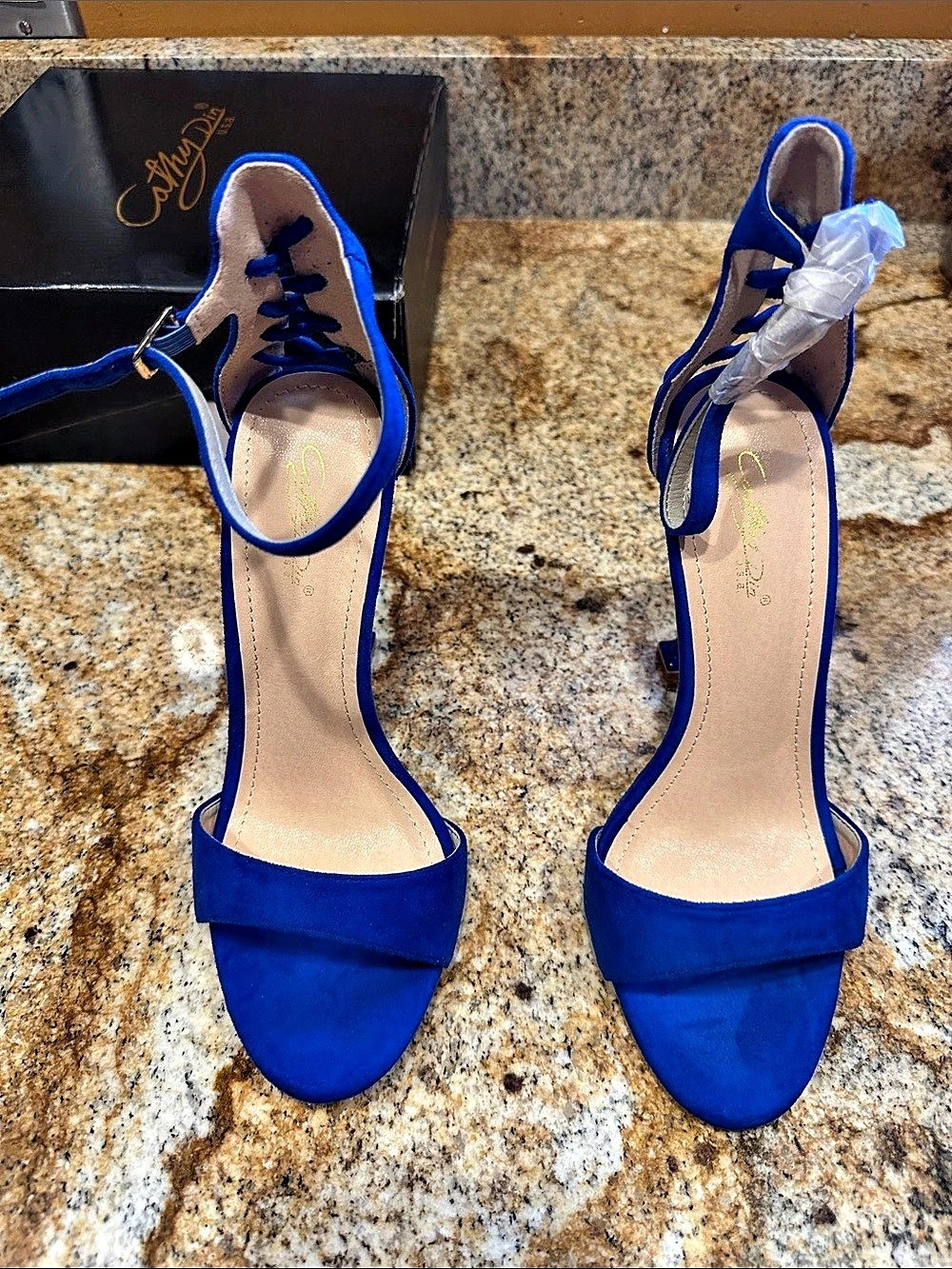 Cathy Din Lehana-2 Blue Strappy Heels US 7.5 Like New